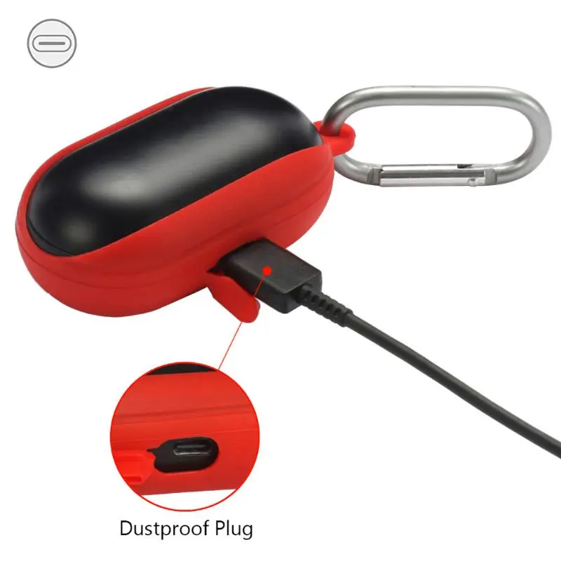1 комплект противоударный силиконовый чехол защитный с карабином для Samsung Galaxy Buds