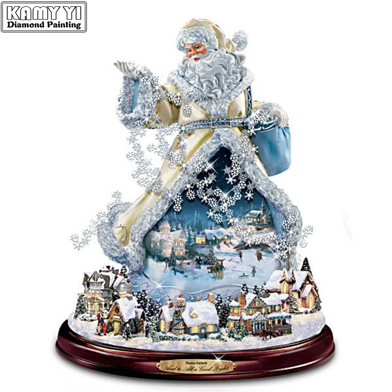 

5D Diy diamond painting cross stitch "Crystal Santa" Full Round Diamond embroidery Needlework Rhinestone Mosaic Crafts Decor SY