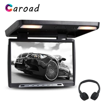 

Caroad 19 Inch Car Ceiling Monitor Flip Down TFT LCD Roof Mount Player IR Transmitter Adjustable View Screen Dual Dome Lights