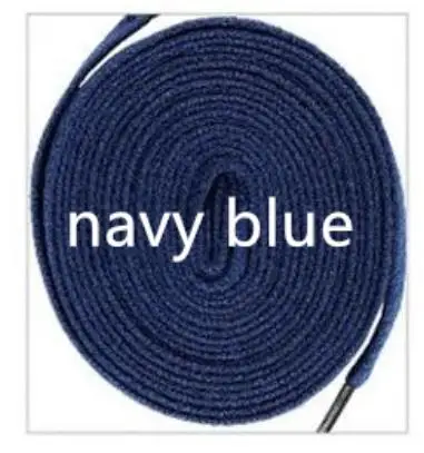 ИД 1 пара Высококачественная модная спортивная повседневная обувь из полиэстера на плоской подошве кружевная однотонная обувь на плоской подошве 15 цветов шнурки для бега - Цвет: Navy blue