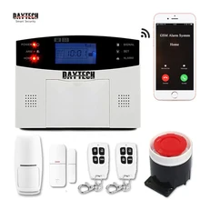 DAYTECH домашняя охранная GSM сигнализация Дымовая пожарная PIR DIY охранная беспроводная сенсорная аварийная система детектор движения датчик сигнализации комплект