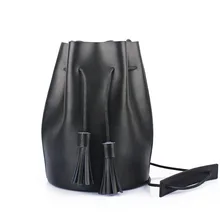 New style 2016 small shoulder bucket bag women messenger bags ladies Genuine leather tassel Pendant crossbody bags RY8022