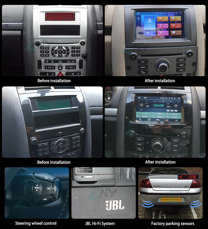 Cheap 7" IPS Android 8 Auto Radio GPS For PEUGEOT 407 2004-2010 One Din DVD Navigation WiFi Audio Video Stereo Headunit Parking Camera 1