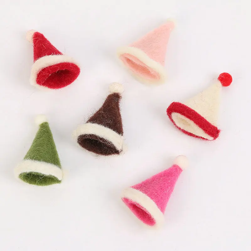 Christmas hat wool felt stamp handmade DIY handicrafts accessories Christmas and wedding party DIY ornaments (3)