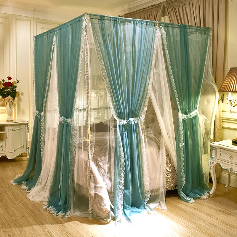 Принцесса стиль кровать навес покрывало москитная сетка высокое качество шторы постельные принадлежности содержит каркас палатка из кружева декор комнаты