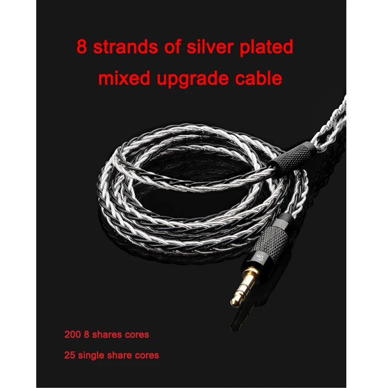 TRN 8 ядерный MMCX кабель 3 5 мм 2 балансовая Вилка Для Shure SE215 SE535 SE846 0 78 75 контактный ZS3 ZST