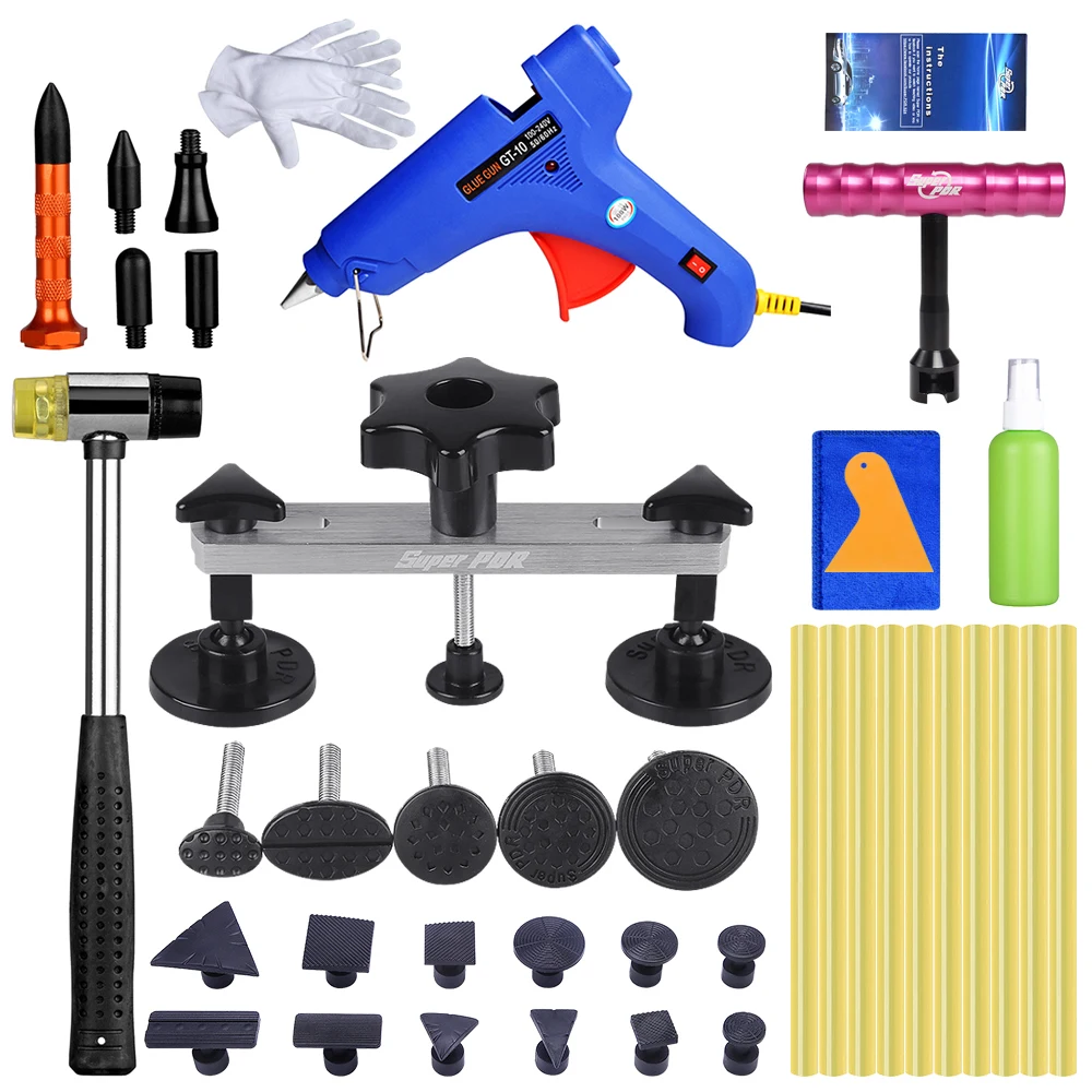 

PDR Removing Dents Tool Car Dent Repair Dent Puller Set with 5 Heads Tap Down Pen Glue Sticker Rubber Shovel
