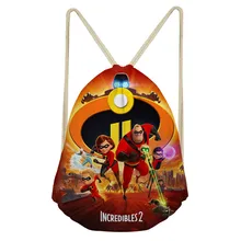 ThiKin The Incredibles Drawstring Bag Boy Travel School Bag Women Backpack Kid Girl Lightweight School Bag Family Gift Bag