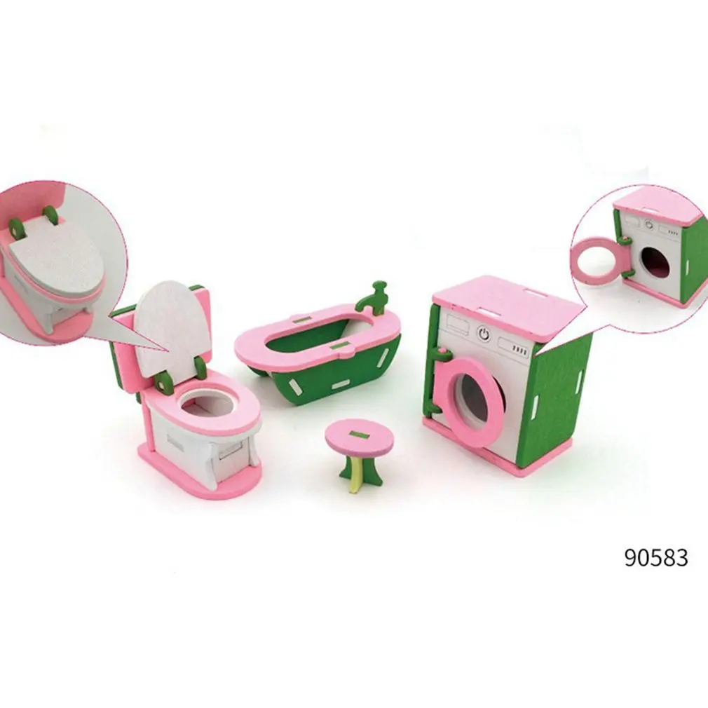 Дети, ролевая игра дом Миниатюрные деревянные комплект мебели для игрушек Кухня младенцев Гостиная миниатюрные украшения игрушки