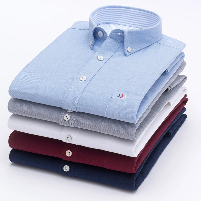 Men's Oxford Solid Pure color 100% Cotton Business Casual Shirt Men Top Sell High Quality Classic Design Men's Dress Shirts Men's Oxford Solid Pure color 100% Cotton Business Casual Shirt Men Top Sell High Quality Classic Design Men's Dress Shirts