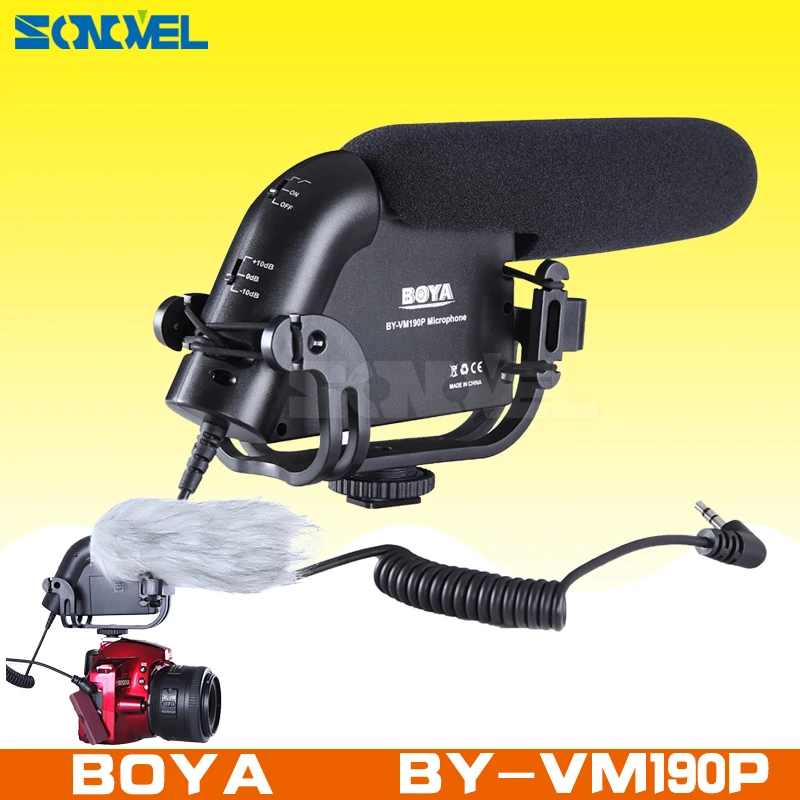

BOYA BY-VM190P Camera Stereo Video Condenser Hypercardioid Microphone record for Canon Nikon Pentax DSLR Camera Camcorder DV