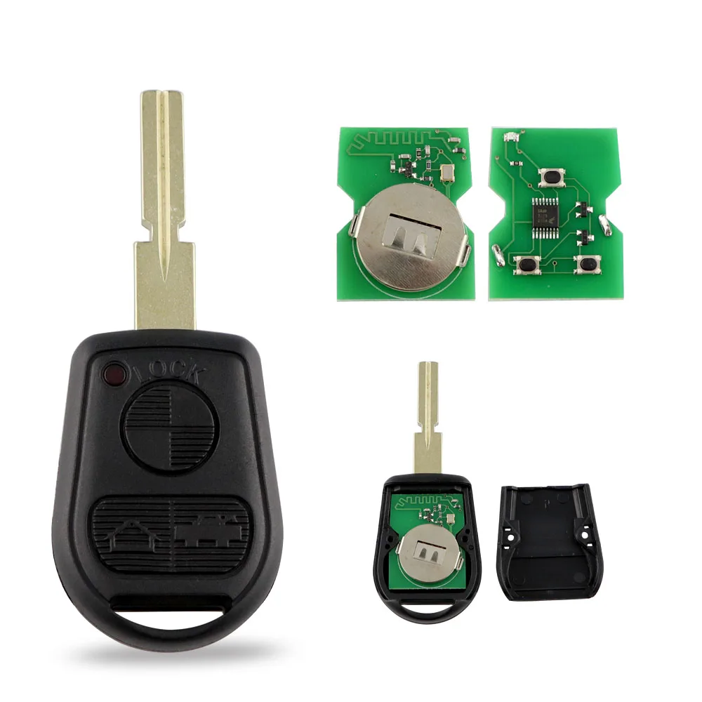 Kaufen YIQIXIN 3 Taste Remote Key Ersatz Fit Für BMW E31 E32 E34 E36 E38 E39 E46 Z3 HU58 Klinge 315 433 mhz Mit ID44 PCF7935 Chip