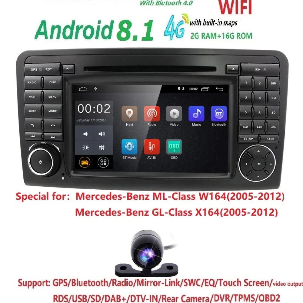 Clearance 7"2Din Android 8.1 CAR DVD player For Mercedes Benz ML GL CLASS W164 ML350 ML500 X164 GL320 AutoRadio GPS Stereo 2G+16G Wifi SWC 1 Clearance 7"2Din Android 8.1 CAR DVD player For Mercedes Benz ML GL CLASS W164 ML350 ML500 X164 GL320 AutoRadio GPS Stereo 2G+16G Wifi SWC 1