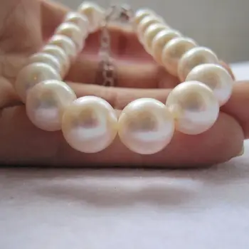 

Women Gift word 925 Sterling real 10-11mm large white circle to the top natural freshwater pearl necklace 18inch longer