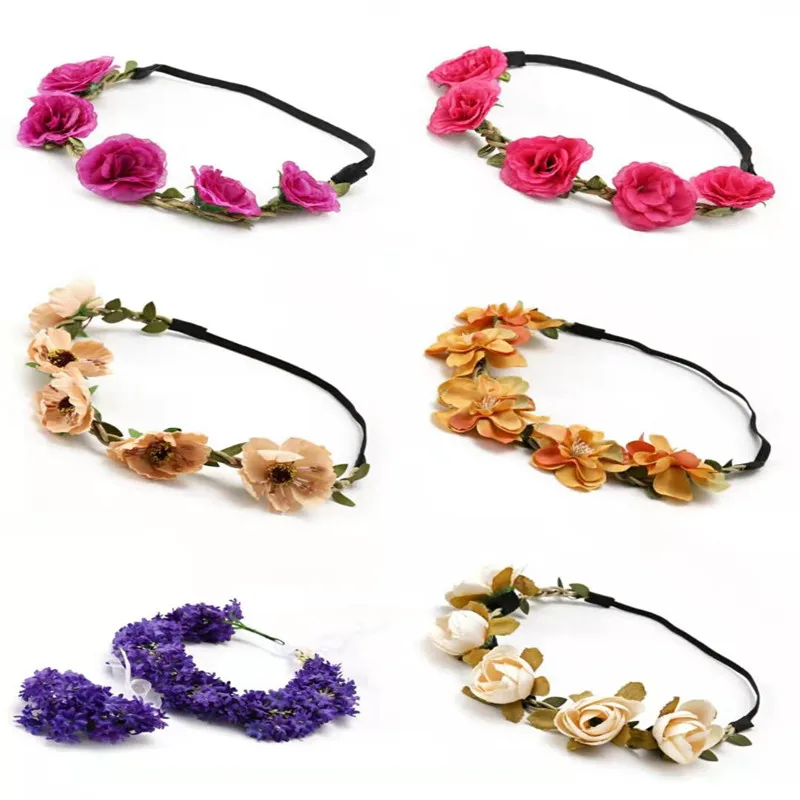 

Bright Moon Artificial Flower Hair Band Garland Flower Vine Wreath Decoration Garland Female Hair Garland For Women