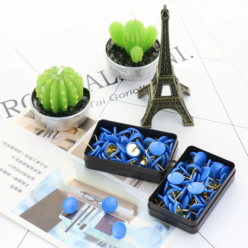 TUTU 50pcs/set Colorful Metal Push Pins Paper Map Cork Board Capped Headed Fixing Thumb Tacks Pin Office School Supplies H0008 4 TUTU 50pcs/set Colorful Metal Push Pins Paper Map Cork Board Capped Headed Fixing Thumb Tacks Pin Office School Supplies H0008 4