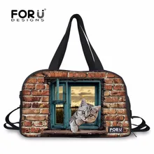 FORUDESIGNS/кошка собака печати Для женщин сумка для путешествий сумка большой Ёмкость женские дорожные сумки Для женщин путешествие на выходные вещевой мешок