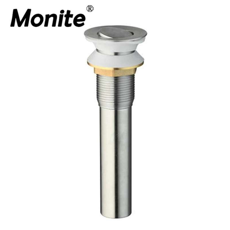 5714 Floor Waste Drain Brushed Nickel Sink Drain No Overflow Bathroom