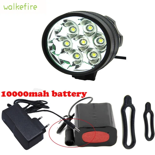 Special Price Walkfire Bike Accessories Waterproof 10000Lm 7 x  XML T6 LED Bicycle Light Bike Front FlashLight 18650 Rechargeable Battery Pack