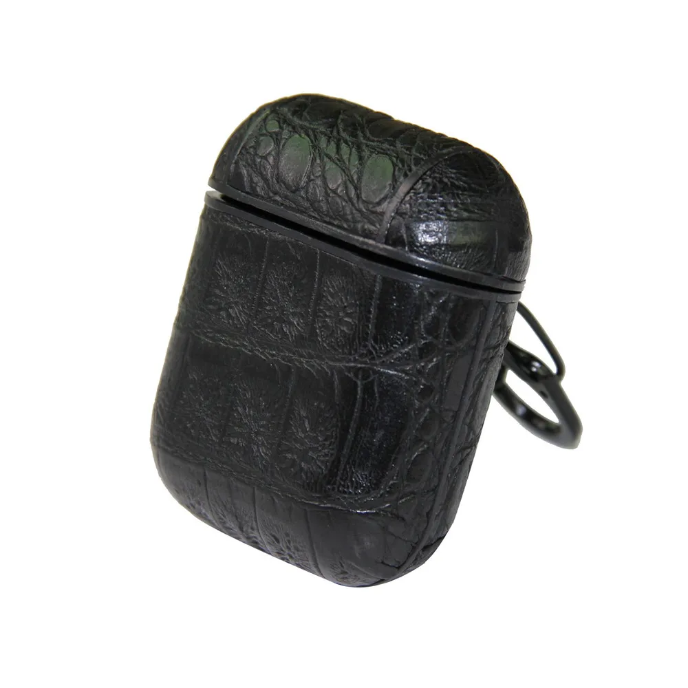 

Crocodile Grain Leather Earphones Pouch Earphone Protective Case Skin Cover For Apple AirPods Protector Sleeve Wrap Shock Proof