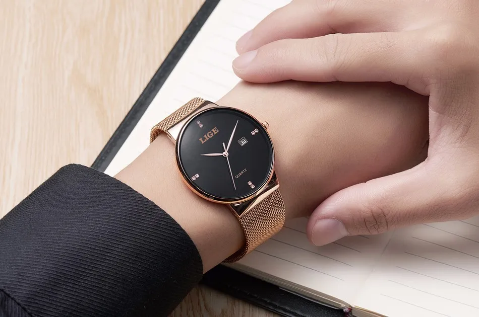 LIGE Mens Watches Top Brand Luxury Waterproof Ultra Thin Date Clock Male Steel Strap Casual Quartz Watch Men Sports Wristwatches