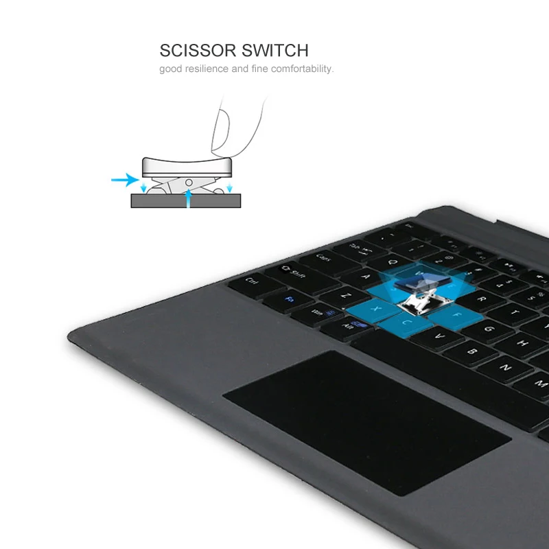 B.O.W Keyboard Case For Microsoft Surface Pro 5/Pro 6, Thin 7-Color Backlit Wireless Bluetooth Case With Trackpad+750mAh Battery B.O.W Keyboard Case For Microsoft Surface Pro 5/Pro 6, Thin 7-Color Backlit Wireless Bluetooth Case With Trackpad+750mAh Battery