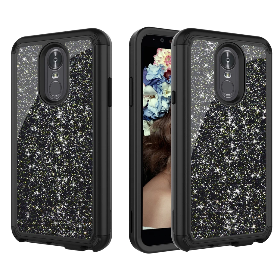 

Bling Glitter Case For LG Stylo 4 Stylo4 LM-Q710MS Hybrid PC TPU Dual Layer Shockproof Phone Cover For LG Stylo 3 LS777 Case