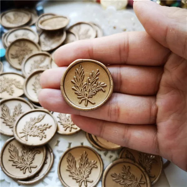 Rosemary Leaf Self Adhesive Wax Seal Stickers,wedding leaf wax stamp,envelope seal, botanical leaf seal SELF-ADHESIVE animal stamps for card making