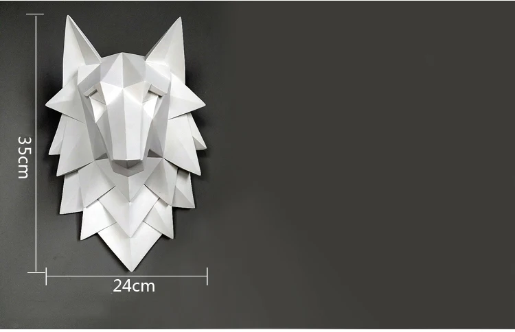 Скандинавские 3D стерео геометрические смолы голова Волка настенный орнамент украшение дома гостиная креативный Бар Кафе Настенная роспись ремесла