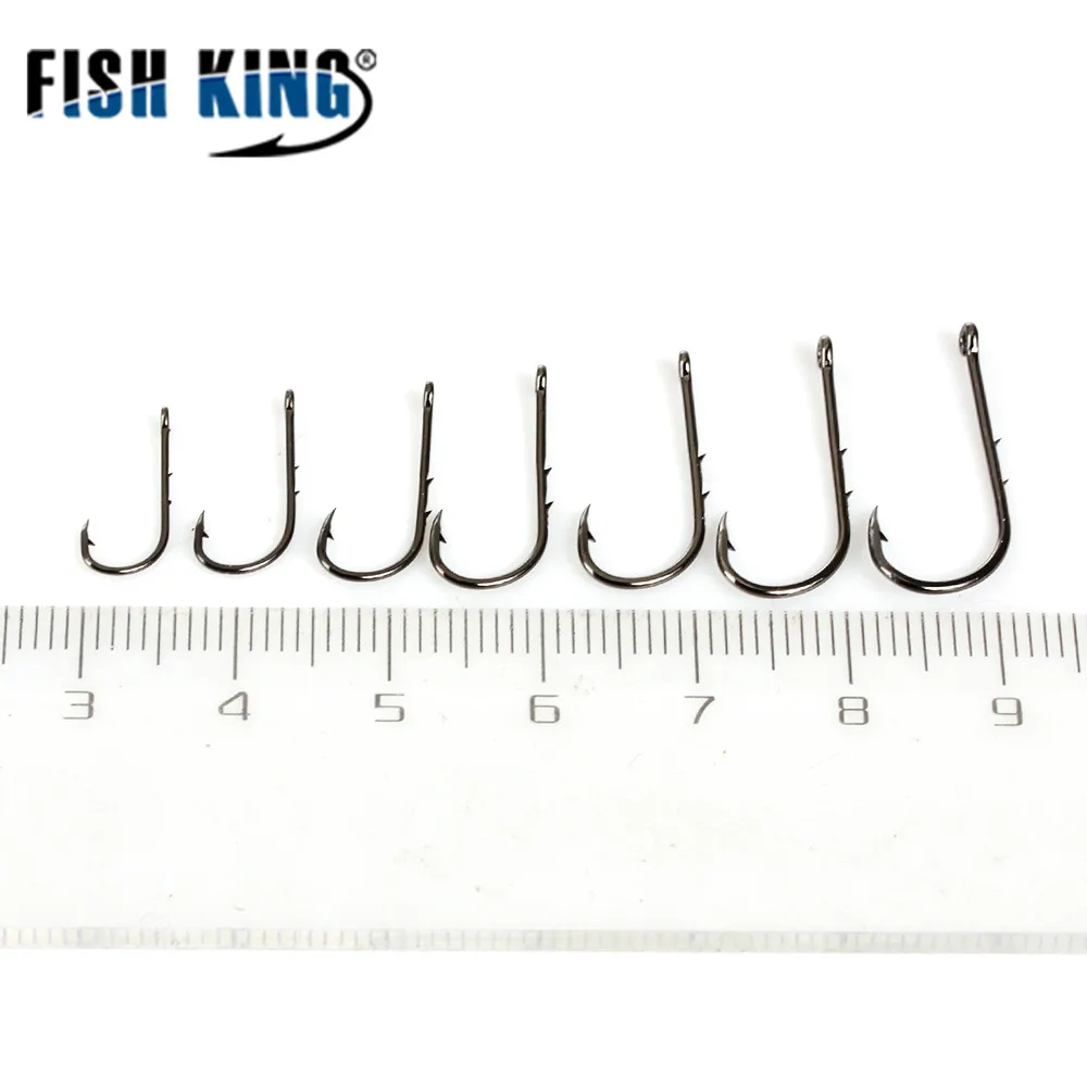 FISH KING 50 шт. Baitholder 6#-12# HardnessBrand рыболовный крючок, брендовый рыболовный крючок, рыболовные крючки, BAITHOLDER, черный цвет, джиг, большой