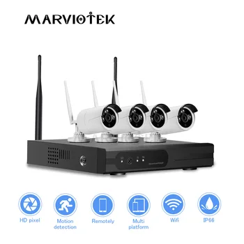 

720P Video Surveillance System 4CH CCTV camera system wireless camera security system Outdoor Waterproof IP Camera wifi nvr kit