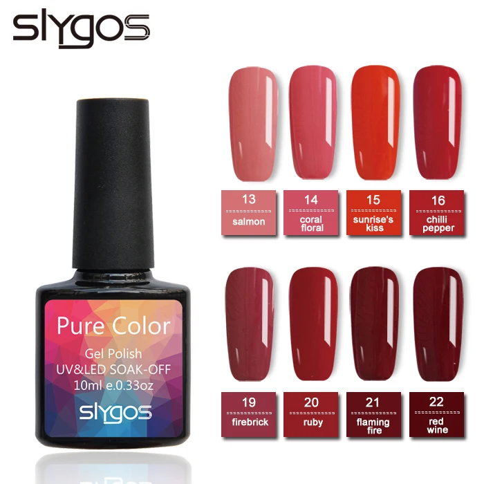 

10ml SLYGOS Nail Gel Polish Soak Off UV LED Wine Red Peach Colors Series Nail Gel Neon Solid Pure Color