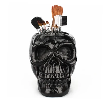 

Black Skull Office Storage Pen Holder Horror Funny Skull Makeup Pen Storage Tube Halloween Hot Fashion Travel accessories AII-01
