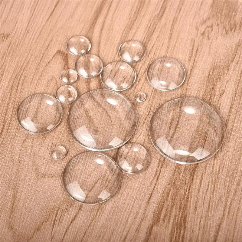 Clear Glass Round Cabochons Dome Flat Back