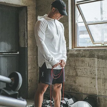 

2019 Running Jacket Men Fitness Hooded Soccer Jersey Pullover Male Top Sportswear Long Sleeve Sport Jacket