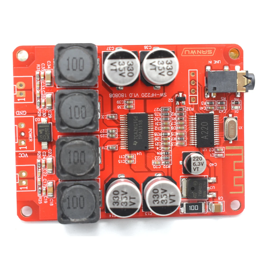 Lusya TPA3118 Bluetooth 5,0 стерео приемник Цифровой усилитель доска 30 Вт+ 30 Вт для 4-8ohm динамик 8~ 26VDC G3-011
