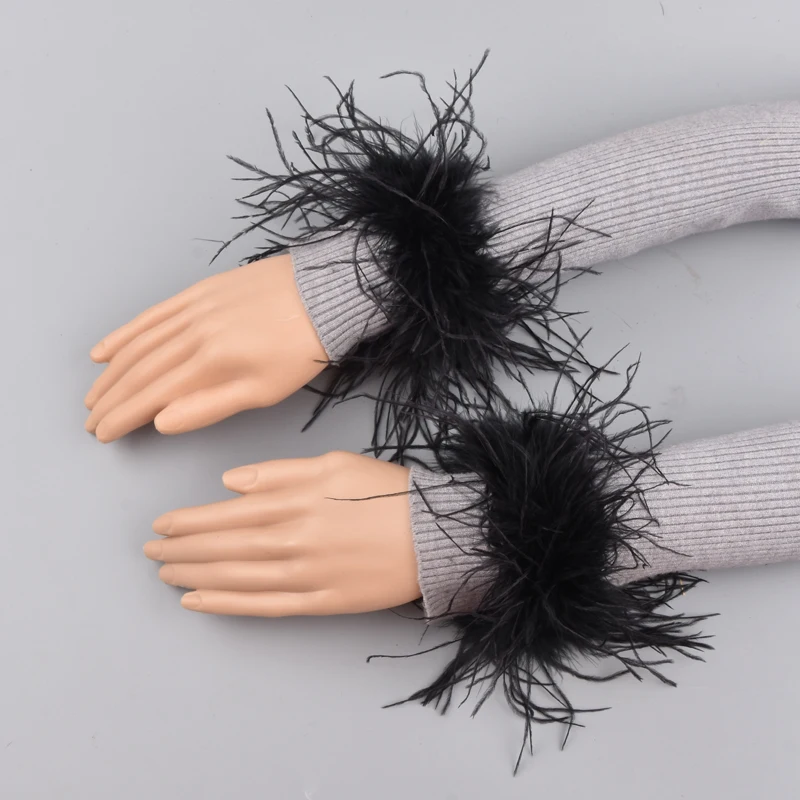 Rabbit Fur Cuff Warmer Bunny Gray Color