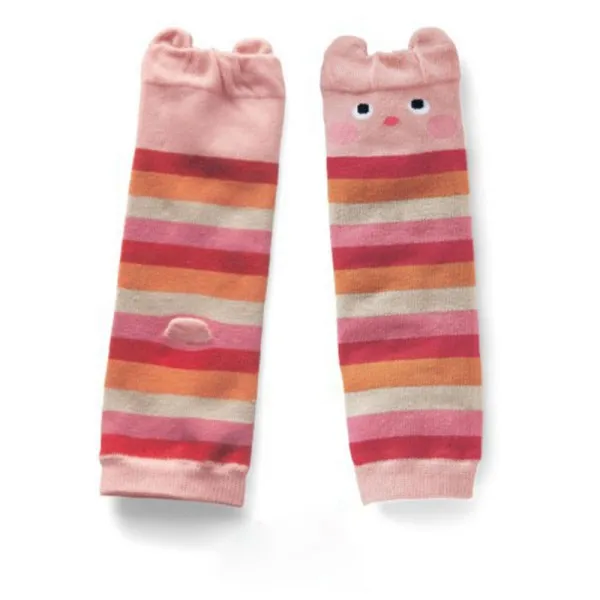 Гетры для малышей для маленьких мальчиков Обувь для девочек малышей длиной до колен в полоску гетры - Цвет: Розовый