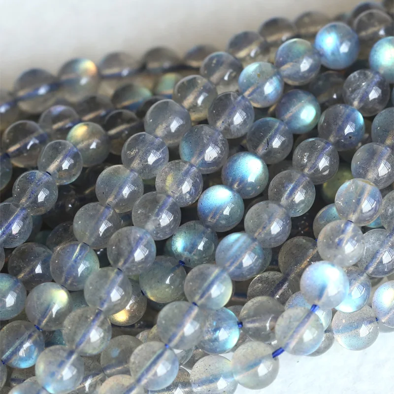 

High Quality Natural Genuine Dark Blue Flash Light Labradorite Round Jewelery Loose Beads 15" 04129