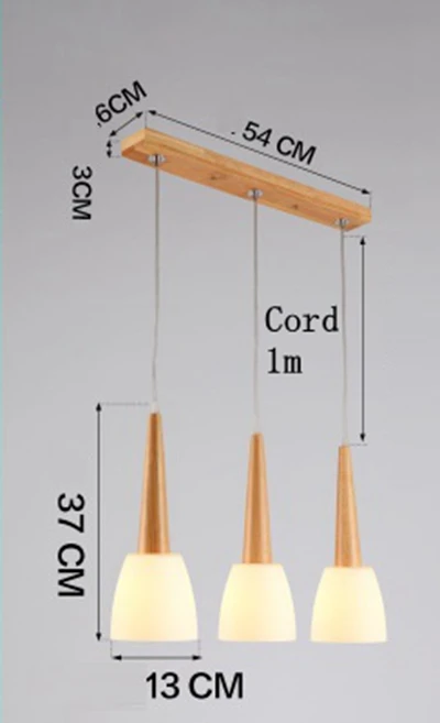 LukLoy Деревянный светильник, подвесной светильник для кухни, набор из 3 столовых, подвесной светильник, прикроватный подвесной светильник, Кухонный Светильник закрепленный светильник - Цвет корпуса: C 3 Heads Rectangle
