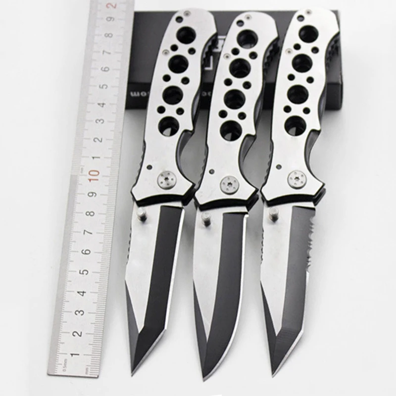 Online Cuchillo de caza hoja plegable Acero inoxidable multifunción ejército táctico cuchillos al aire libre Camping supervivencia Herramienta de bolsillo