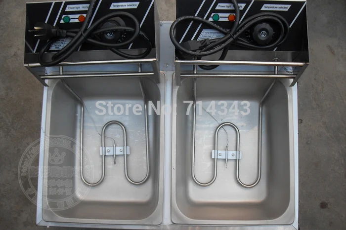 Ry-Df82 12l Desktop Double Fryer Counter Top Electric 2 Tank Fryer (2 Basket) Frying Pan 2 Tank Fryer*6l