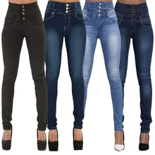 2017 Baru Kedatangan Grosir Wanita Denim Celana Pensil Top Merek peregangan Celana Jeans Pinggang Tinggi Wanita Celana Jeans Pinggang Tinggi Ditambah ukuran