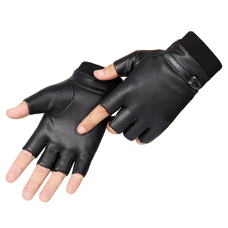 

Army Military Tactical Half Finger Cycling Glove Winter Elasticity PU Leather Plus Plush Warm Men Sport Fitness Driving Glove C5