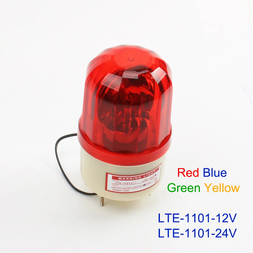 DC12V/24 V Электрический красный желтый и зеленый цвета синий вращающийся сигнальный фонарь лампа Предупреждение для промышленного LTE-1101
