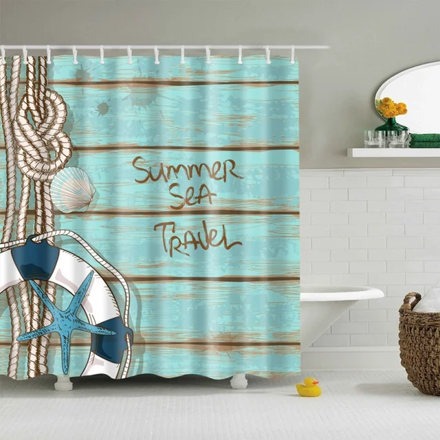 Blue Sky Beach Shower Curtains Bathroom Curtain Waterproof Fabric Blue Sky Beach Shower Curtains Bathroom Curtain Waterproof Fabric High Quality