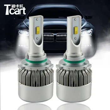 

Tcart 2pcs Car Led Headlight Head Lamps high power HB3 High Beam C6F 6000K White Bulbs For Toyota Corolla 2014-2015 accessories