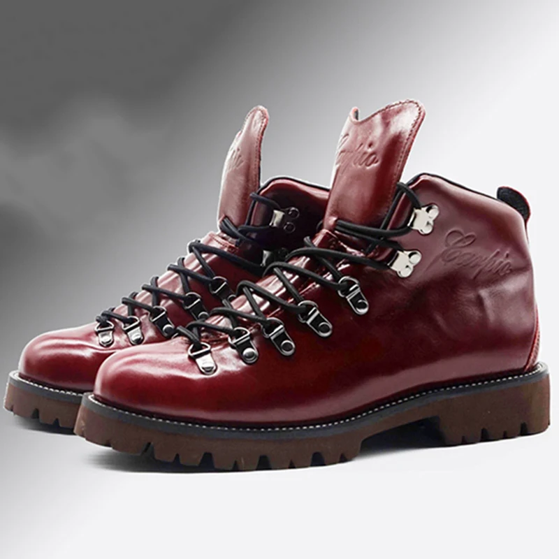 Ботинки; большие размеры; армейские военные водонепроницаемые ботинки; ; короткие Роскошные коричневые армейские ботинки на шнуровке из натуральной кожи; большие мужские ботинки с натуральным лицевым покрытием