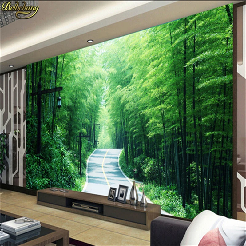 Bamboo grove Custom photo wallpaper roll 3D marine living room TV background 3d mural wallpaper papel de parede 3d wall paper