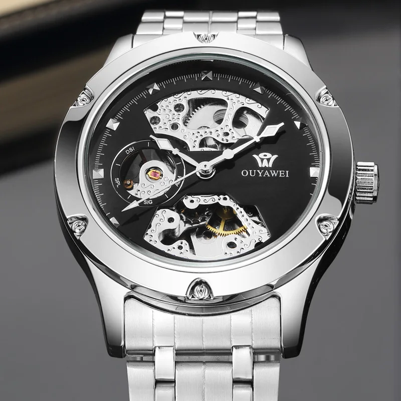 Relogio Automatico Masculino Лидирующий бренд OUYAWEI Новые Роскошные автоматические часы